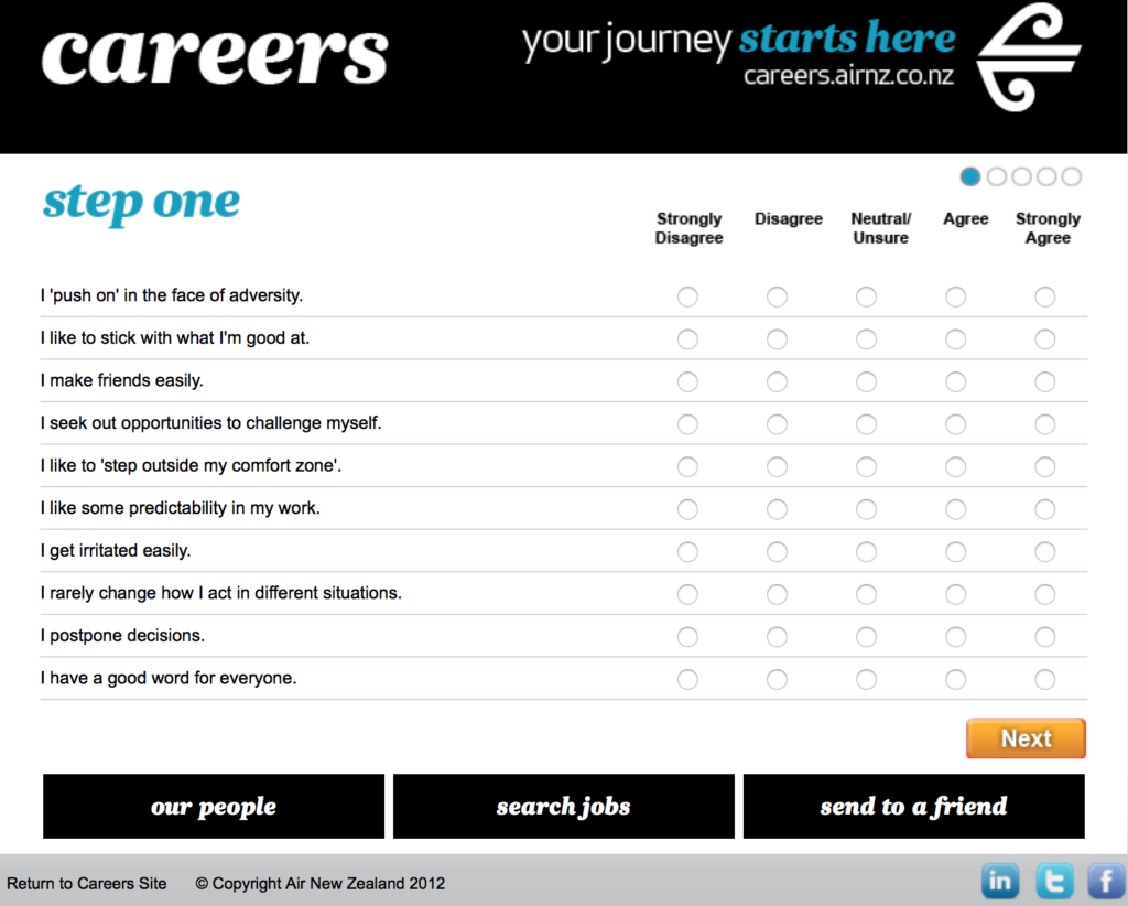 Formulario Air New Zealand