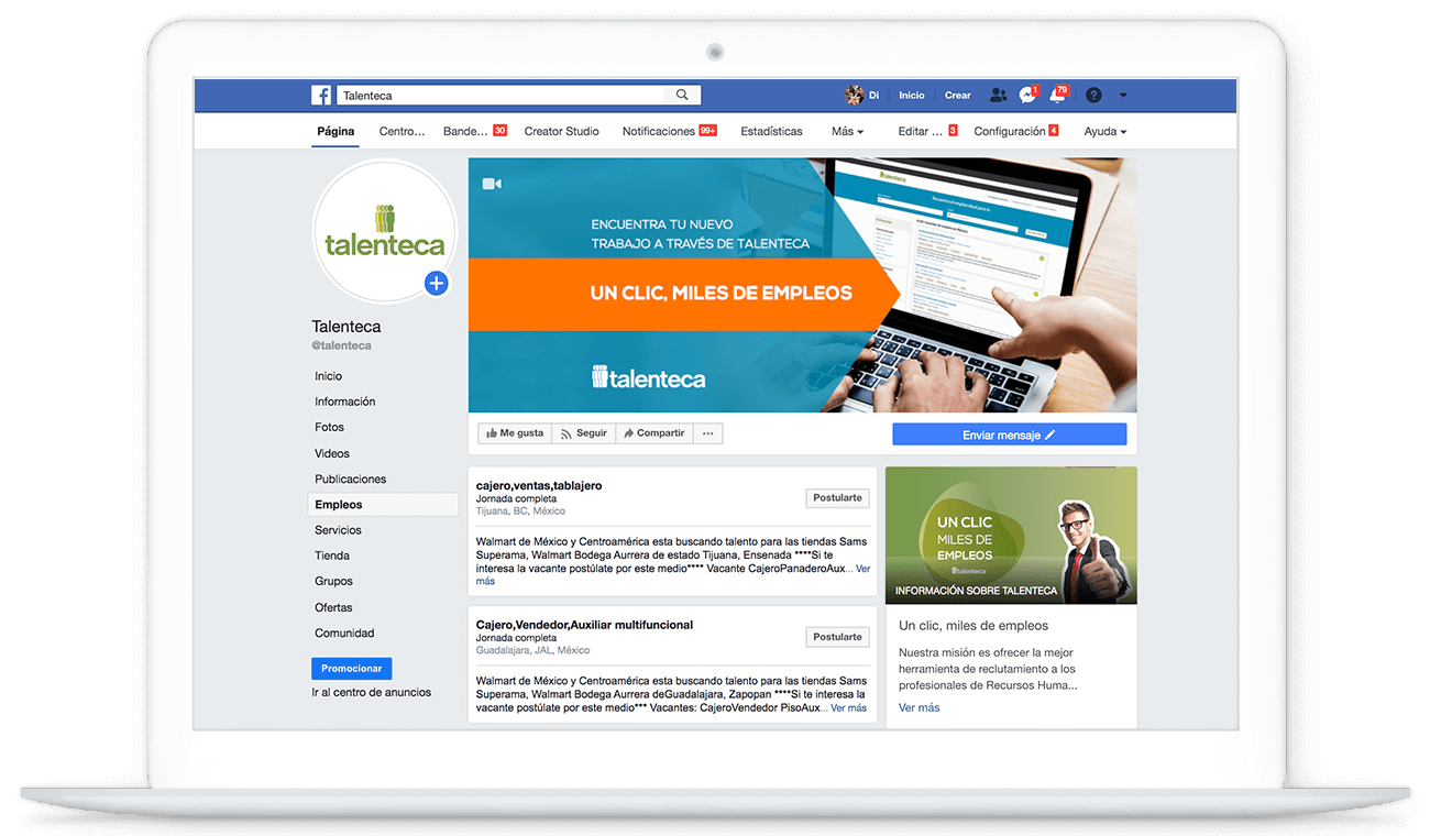 Talenteca + Facebook Jobs = Miles de Empleos